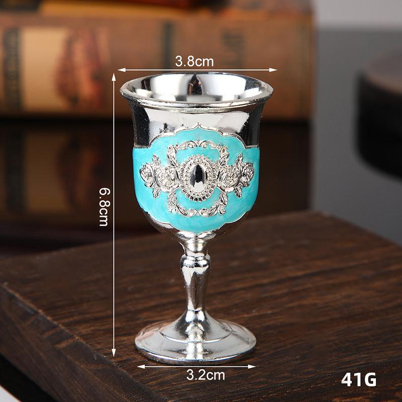 1Pcs European Style White Wine Cup  Vintage Wine Glass Classic Metal Drinkware Goblet Family Friend Neighbor Gift