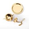 Gold Teapot Shaped Stainless Steel Loose Leaf Tea Infuser Reusable Tea Strainer For Herbal Spice Teaware Ceremony Accessories