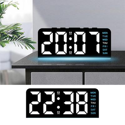 Digital LED Alarm Clock Desktop Table Clock Night Light with Time Temperature Display Backlight Snooze Clock Modern Decor