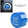 Push Switch Button, Engine Switch Cover, Car Engine One-Button Start Button Fitment for F30 G/F Disk Bottom with Start&Stop(Blue)