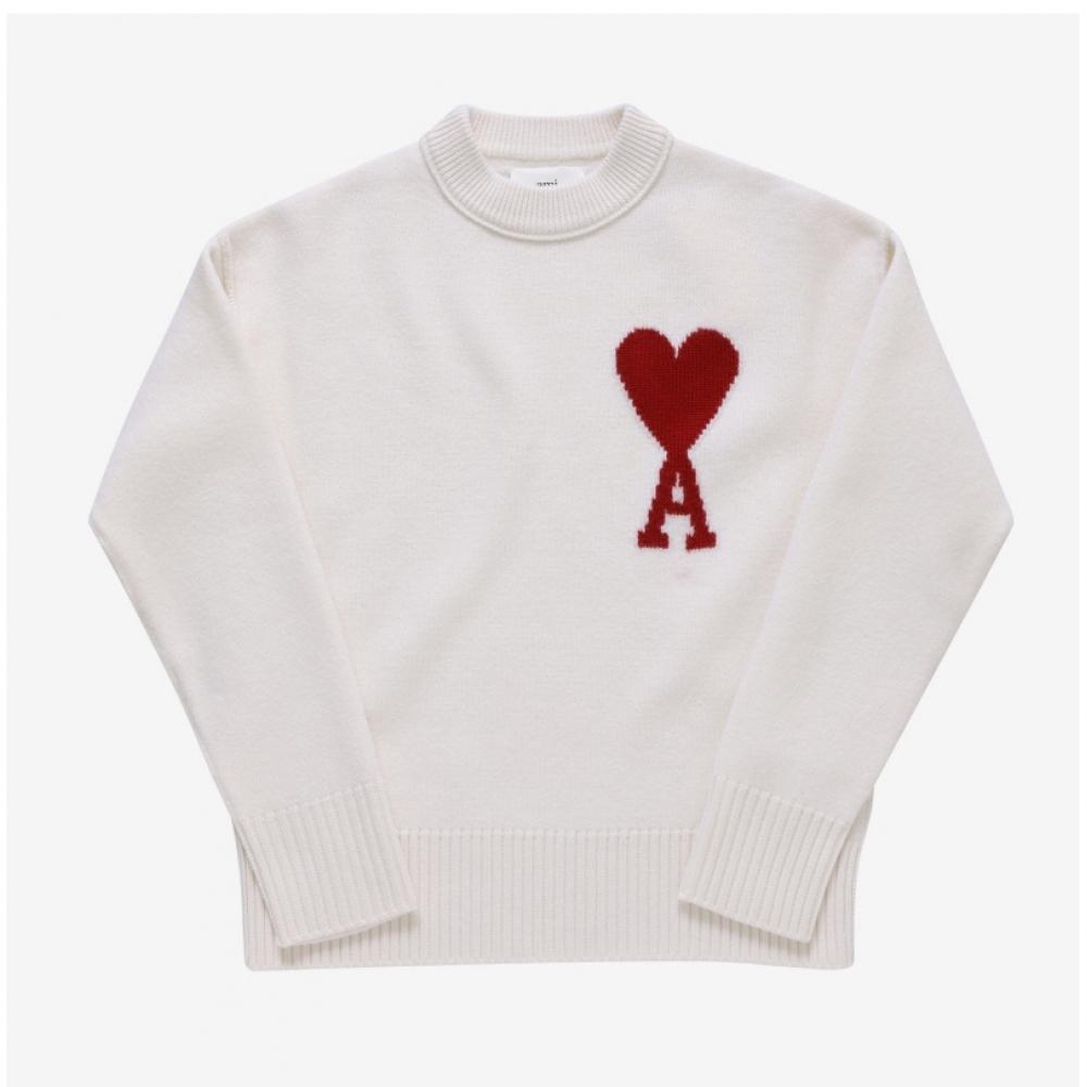 Ami Bfuks006 018 154 Ami De Coeur Big Heart Logo Intarsia Public Knit
