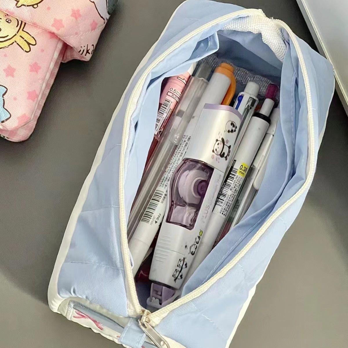 High-Capacity Cute Embroidered Pencil Case for Students