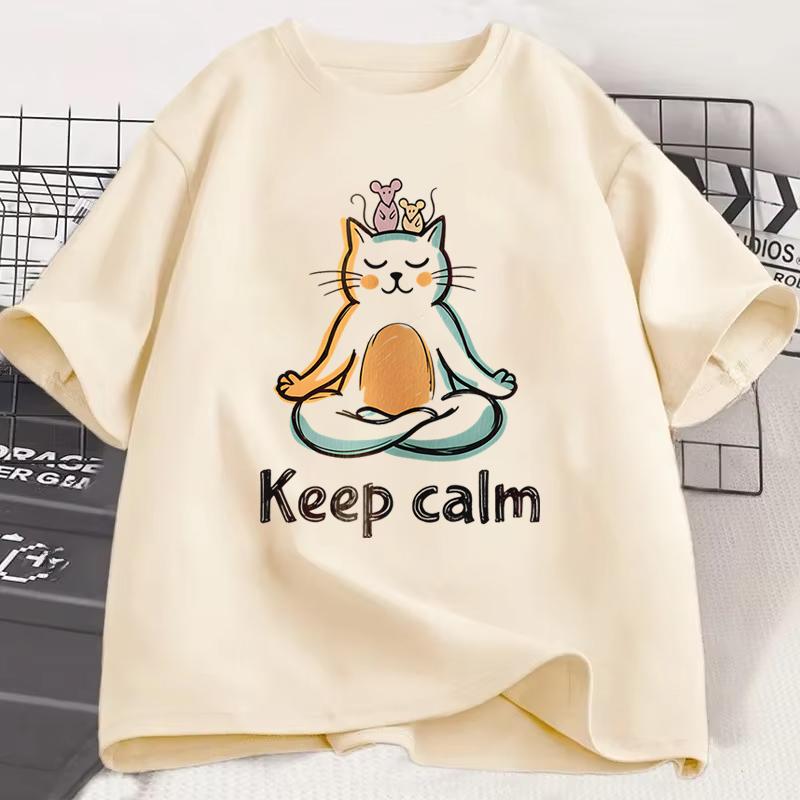 Fun Cat Graphic Tshirts Humor Short Sleeve Tee Shirt for Unisex Unisex Vintage Fishing New Crew Neck Tshirts Funny Kitten Tshirt