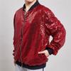 Men's Sequin Jacket Party Coat Festive Outfit Flip Sequin Concert Baseball Uniform
