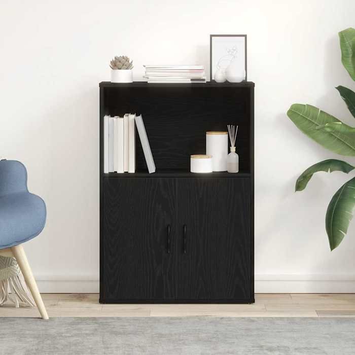VidaXL Bookcase Black Oak 60x24x85 Cm Engineered Wood, Bookshelf, Storage Rack, Book Holder, 860410