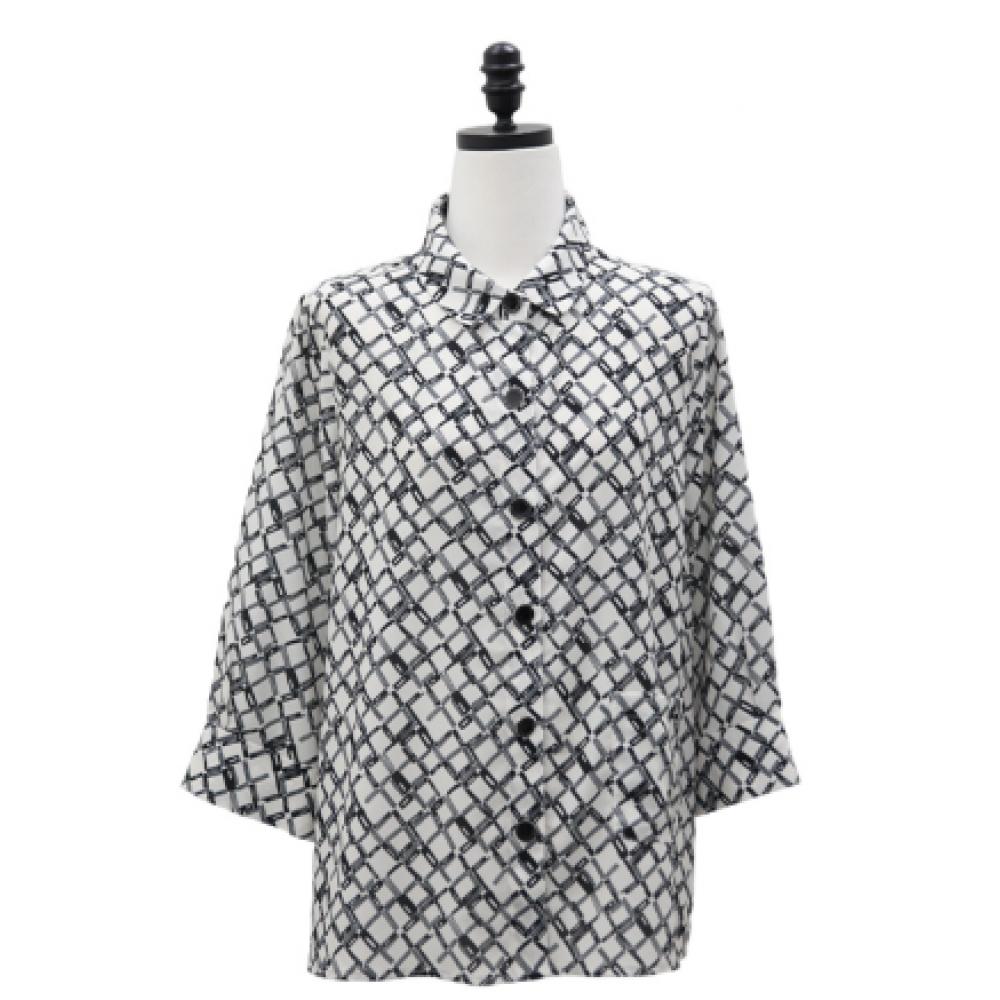 Shiz Madam Single Pocket Check Pattern Blouse T57521