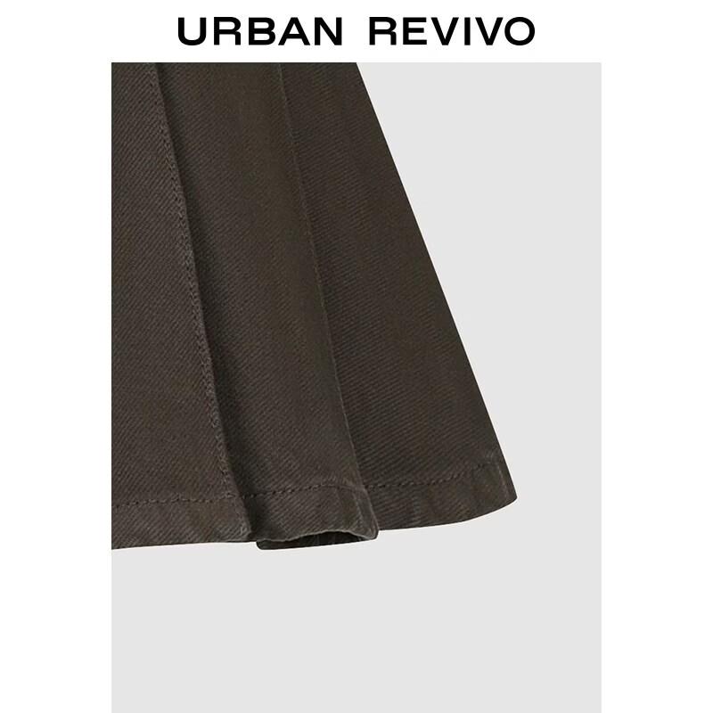 UR 2026 Women's Retro Pleated Cotton Mini Skirt
