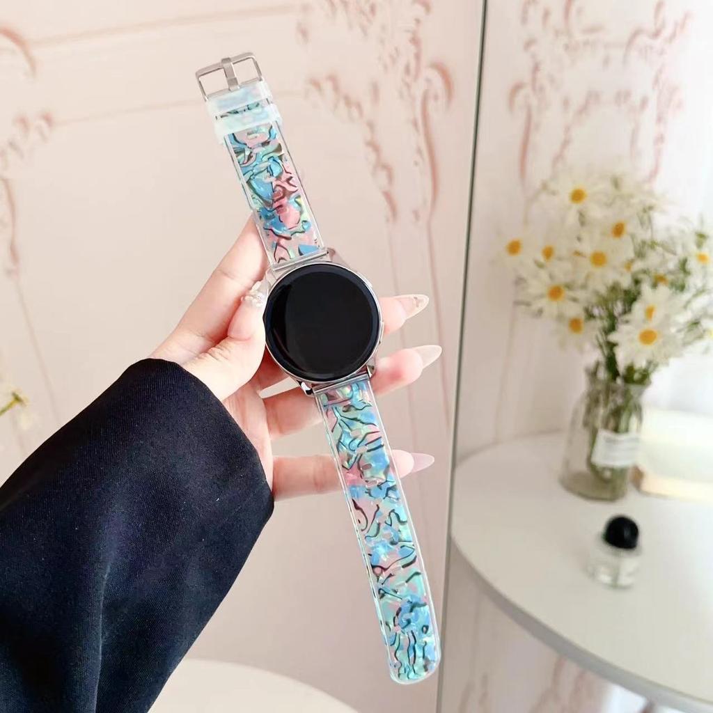 20mm 22mm Universal Watch Band - TPU Shell Zebra Pattern Summer Breathable Sports Smart Watch Band for Samsung Galaxy Watch Huawei Watch Xiaomi Watch