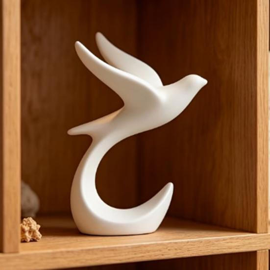 3D Printed Abstract Pigeon Figurine Jewelry Holder Flying Pigeon Desk Decor Ornament Mini