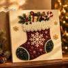 Handgefertigte Dekorationsornamente DIY Weihnachts-Perlenmalerei Kunst-Kit mit Holzrahmen, Basteln, Kranz-/Weihnachtsmann-Bastelsets zur Entspannung Claus/Weihnachten