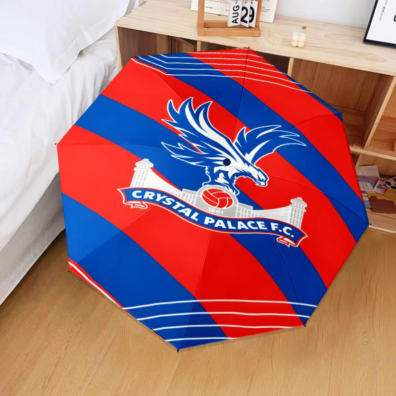 1PC Crystal Fc Crest Printed Umbrella Folding Umbrella, Automatic Umbrella 8-Frame for Travel, Camping Fan Gifts Christmas Gifts