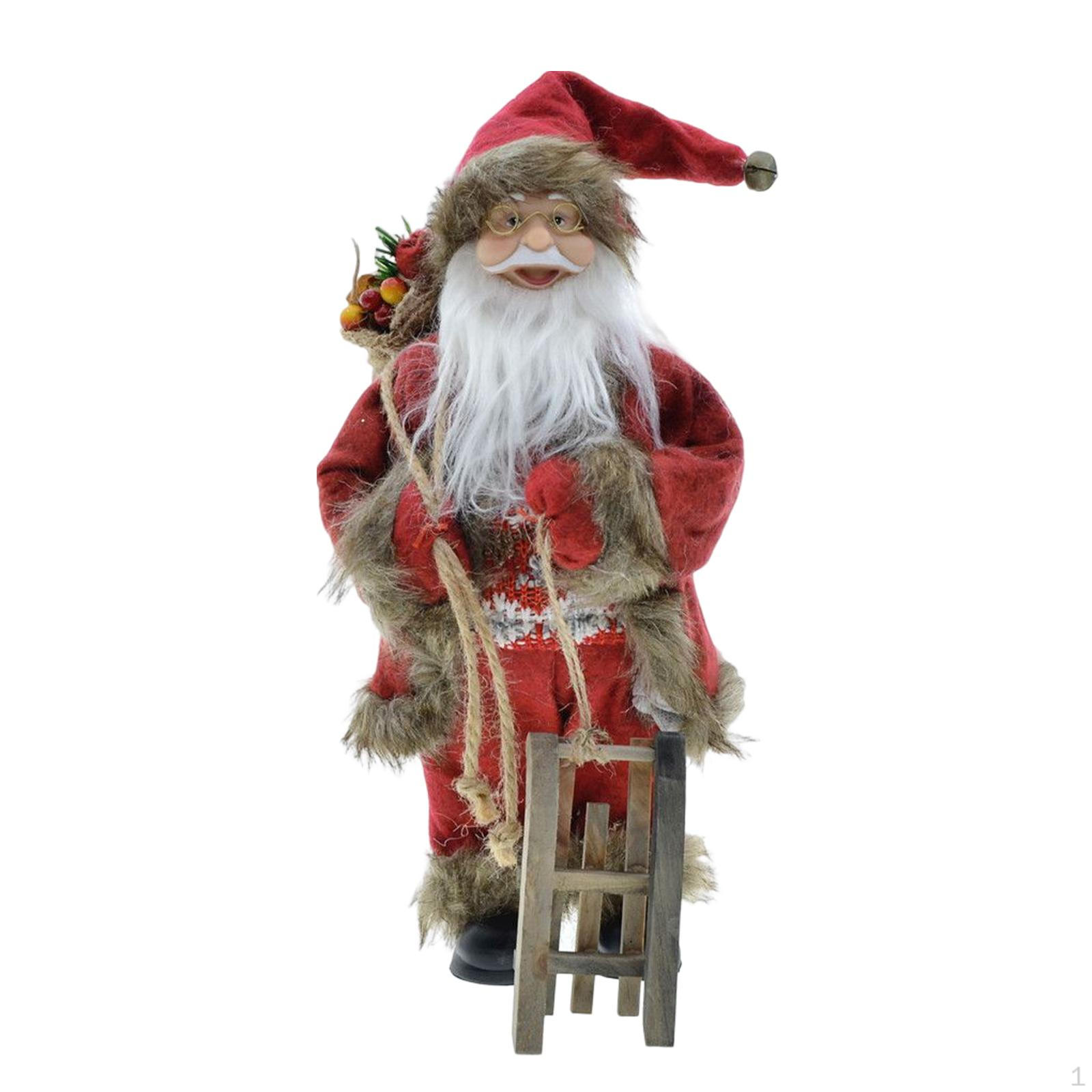 

12 Inches Santa Collectible Figure Plush Doll, Statue Attractive Windowsill Decoration