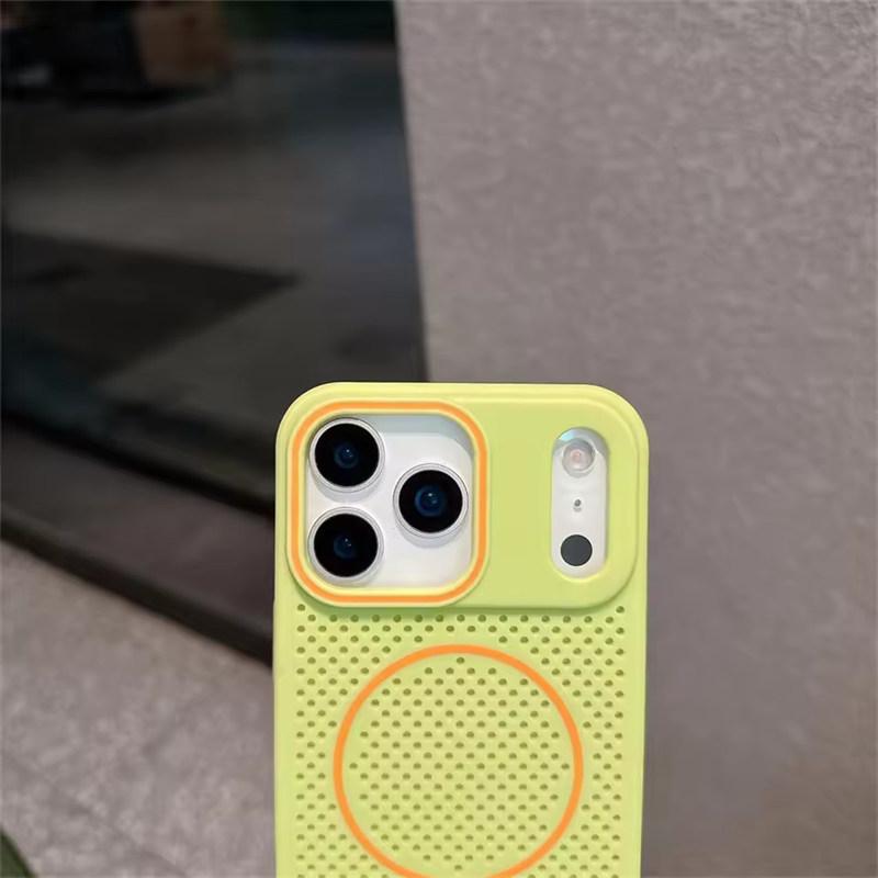 Heat Dissipation Magnetic Phone Case For iPhone 17 Air 16 15 14 13 12 Pro Max For Magsafe Honeycomb Mesh Cooling Shockproof Capa