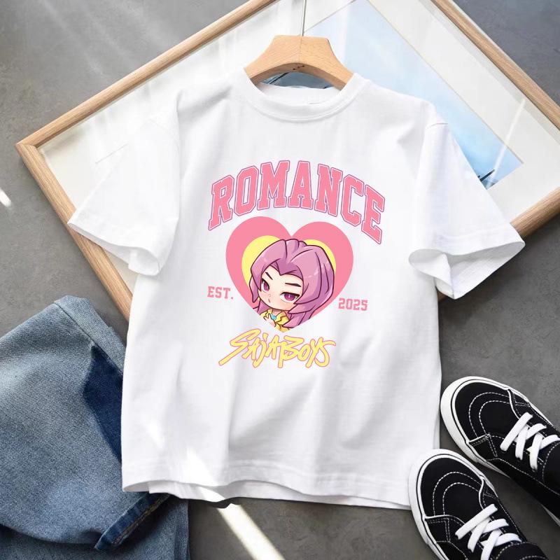 Kpop Demon Hunters Barneklær Kortarmet T-skjorte Søt K-pop Demon Hunters Tiger Harajuku T-skjorte for Gutter Jenter