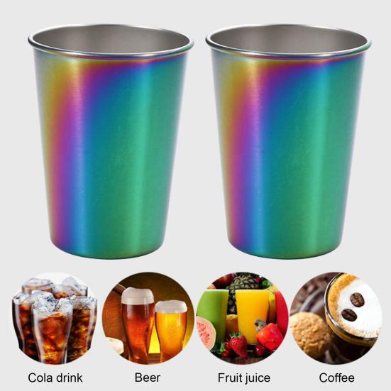 Trinkgeschirr BPA-frei, umweltfreundlich, 350 ml, einlagig, Trinkbecher aus Edelstahl für den Haushalt, Wasserbecher