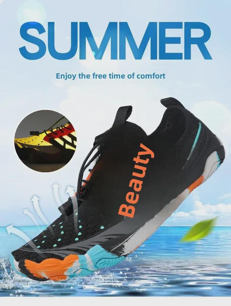 Plaj, Dere, Yüzme ve Salon Sporları için Unisex Hızlı Kuruyan Kaymaz Beş Parmaklı Aqua Ayakkabı.