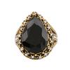Women's Ethnic Inlaid Vintage Water Drop Shiny Rhinestone Shape Ring Jewelry