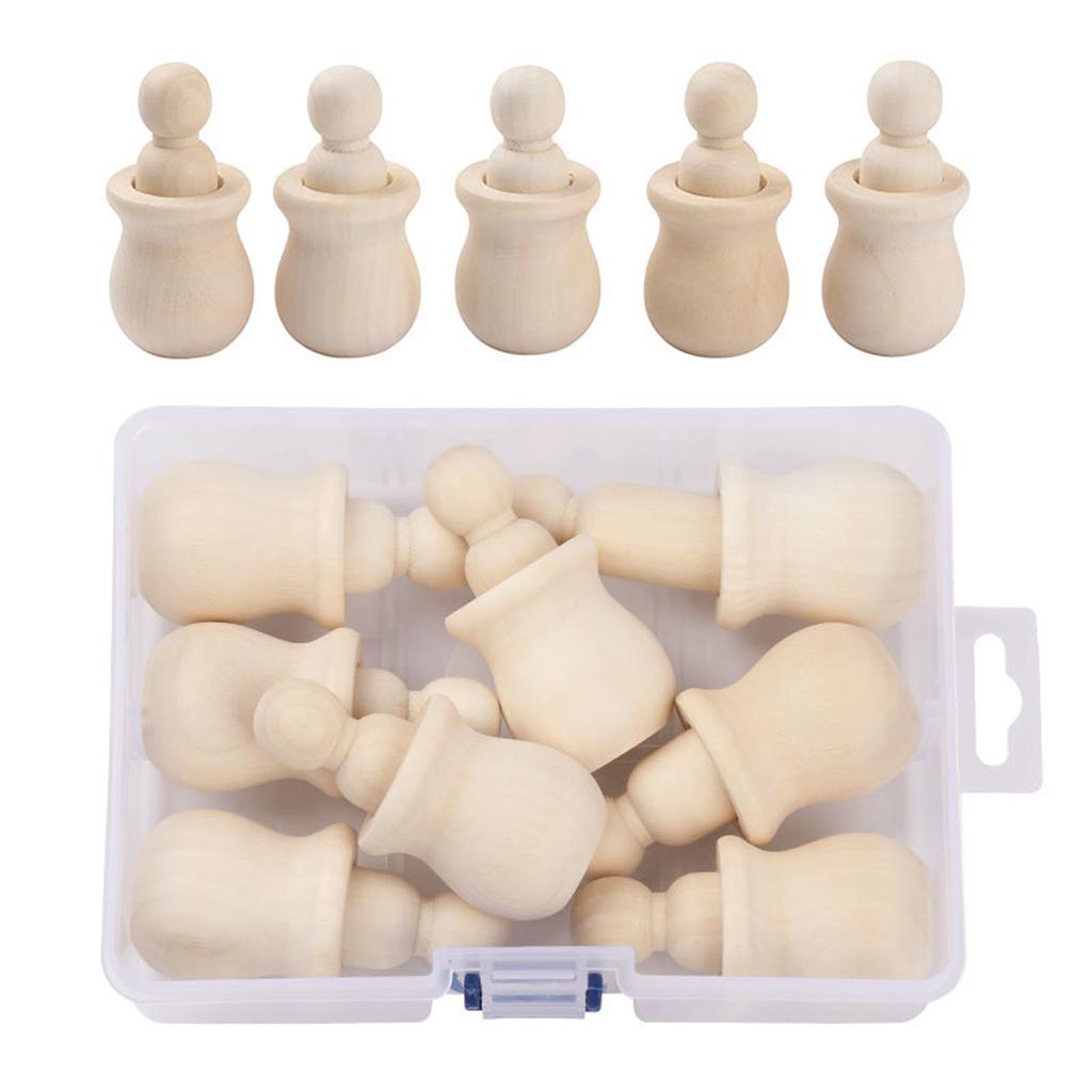 50pcs Peg Dolls Wooden People for Painting, Craft Art Projects, Family DIY Crafts Wedding Party Decor 4 Sizes Blank Doll