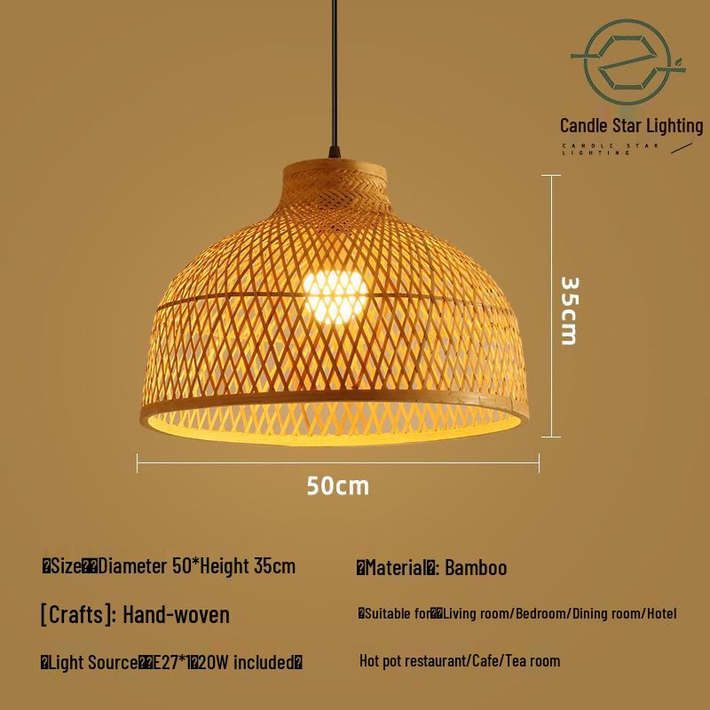 Zen Style Bamboo Rattan Pendant Light for Tea Rooms and Restaurants
