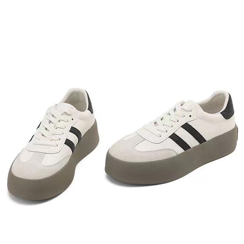 Pantofi de antrenament germani pentru creșterea înălțimii, pantofi albi de primăvară și toamnă pentru femei, pantofi mici, casual, pantofi cu fund gros