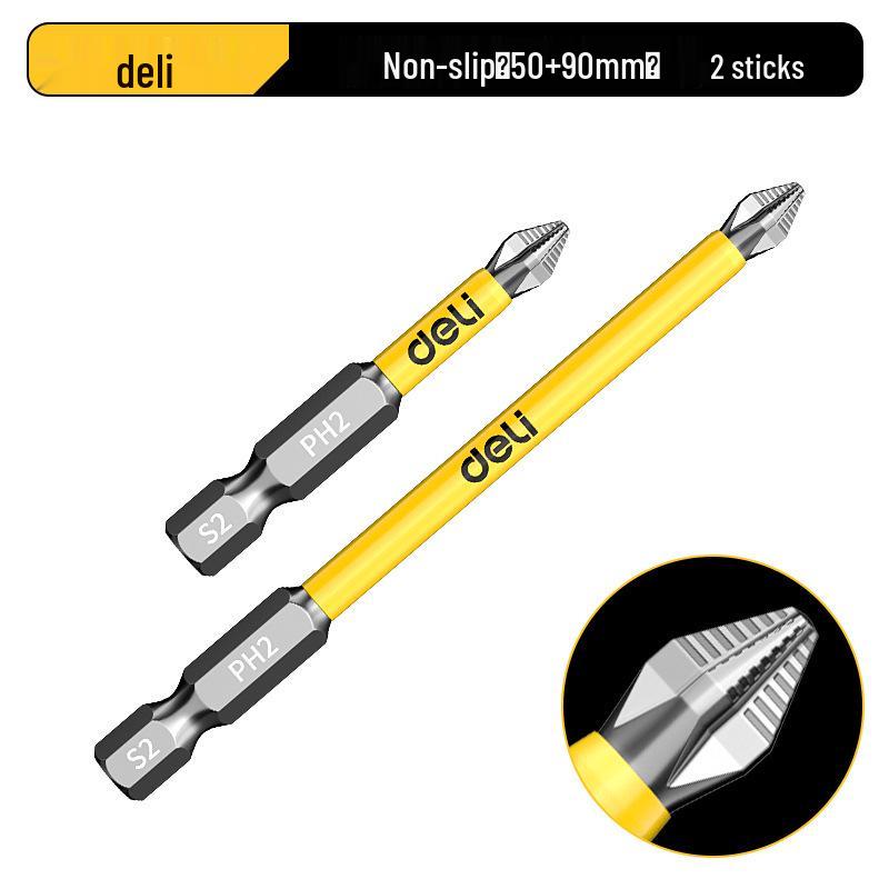 Deli Tungsten Steel Magnetic Anti-slip Phillips Drill Bit Set