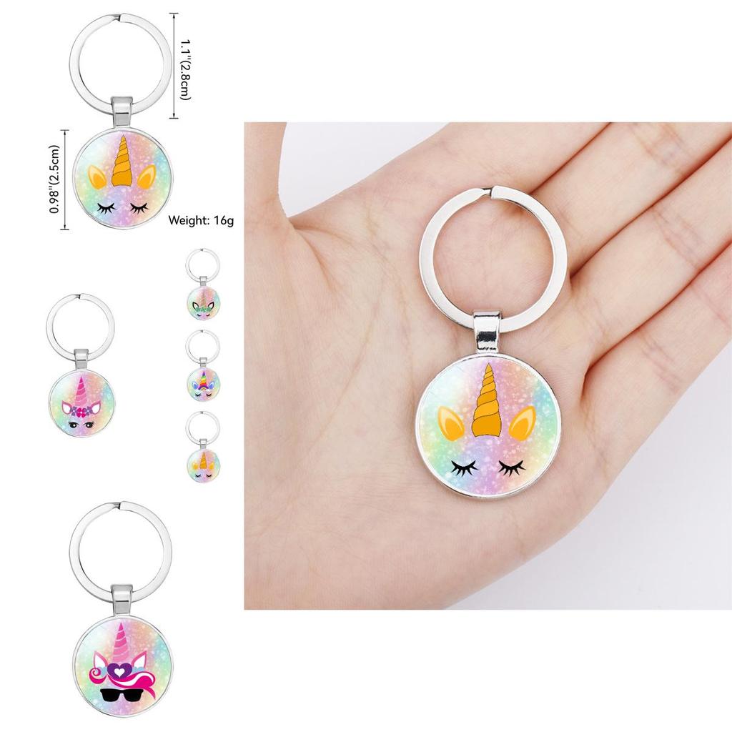 New Crown Unicorn Time Gem Simple Pendant Keychain Bag Charm Zinc Alloy