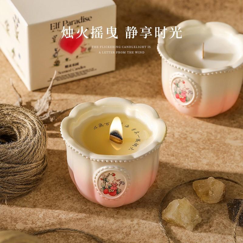 Aromatherapy Gift Set With Soy Wax Candle Diffuser Stones Women Romantic Present Valentines Day Qixi New