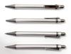 Slim Cowhide Pencil Case Black Metal Touch Stick Black and All Metal Sturdy Straight Knock Ballpoint Pen Set ASB-ALB-M11B