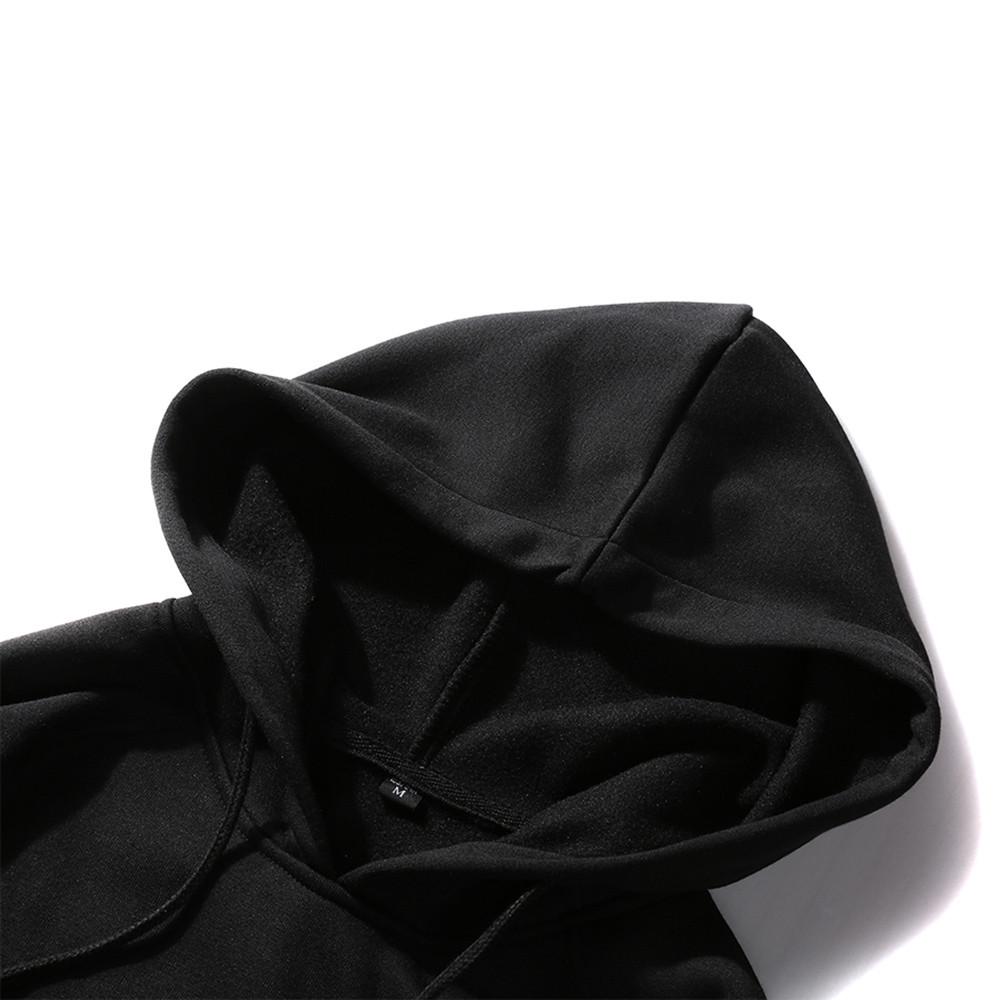 Men's  Casual Solid Hip  Loose Fit Fleece Long Sleeve Hoodie Top Blouse