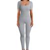 European and American Women’s Ribbed Square Neck Slimming Jumpsuit – New Autumn/Winter Collection
