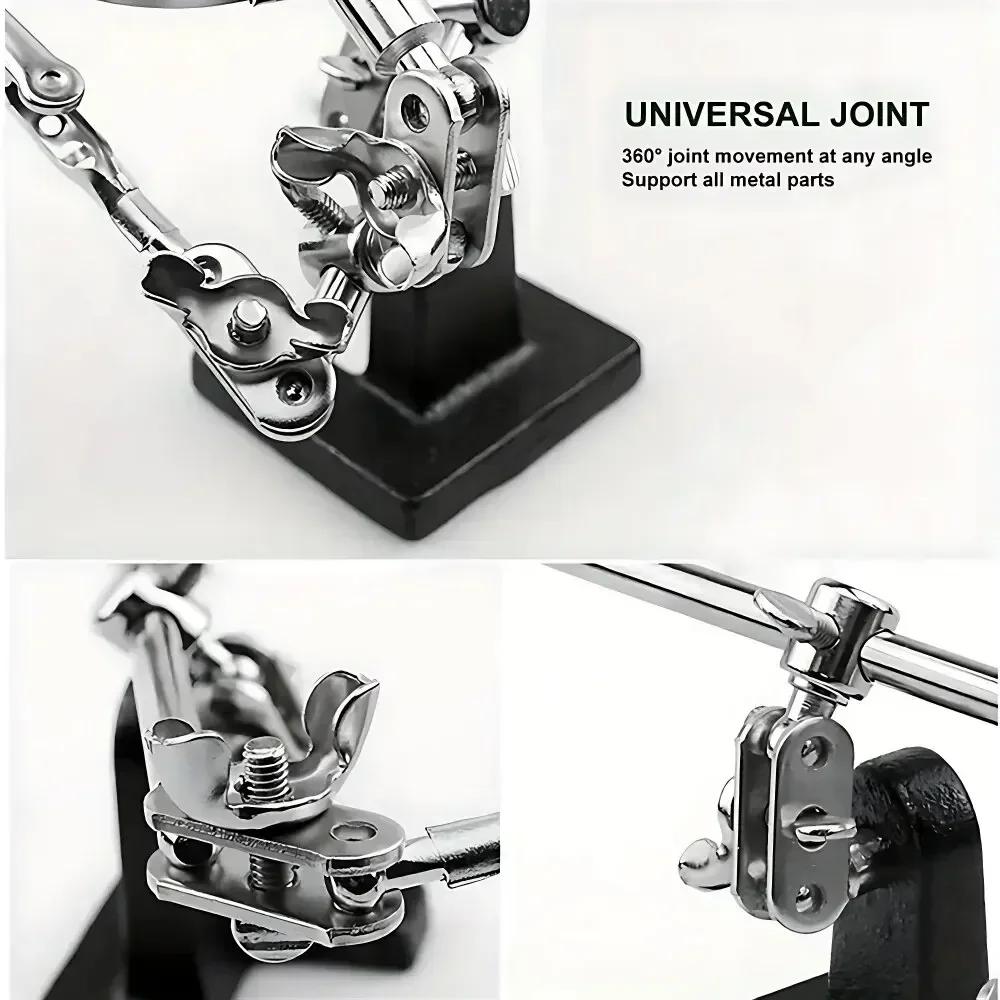 60mm Helping Hand Soldering Stand Magnifying Glass Auxiliary Clamp Clip Magnifier Welding Rework Repair Solder Iron Holder