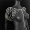 Lightweight Alloy Rhinestoned Tassels Body Chain Shoulder Chain With Easy Wear For Bride On Wedding Day