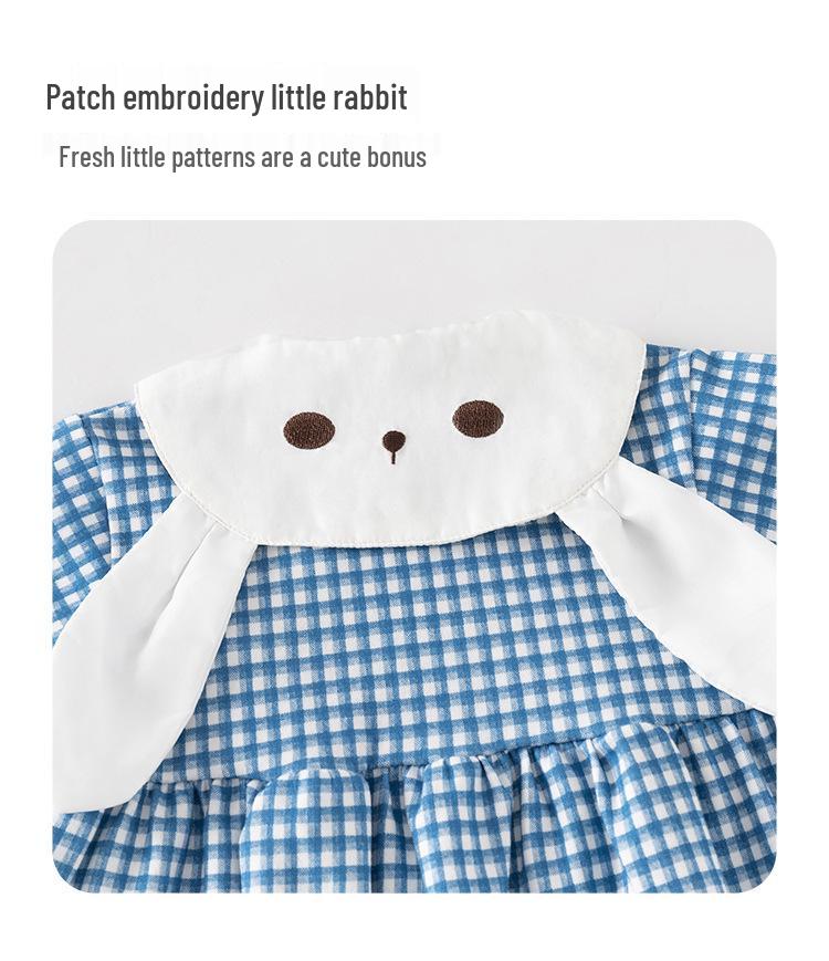 Spring Autumn Baby Girls' Cute Plaid Princess Dress - Pure Cotton Skirt