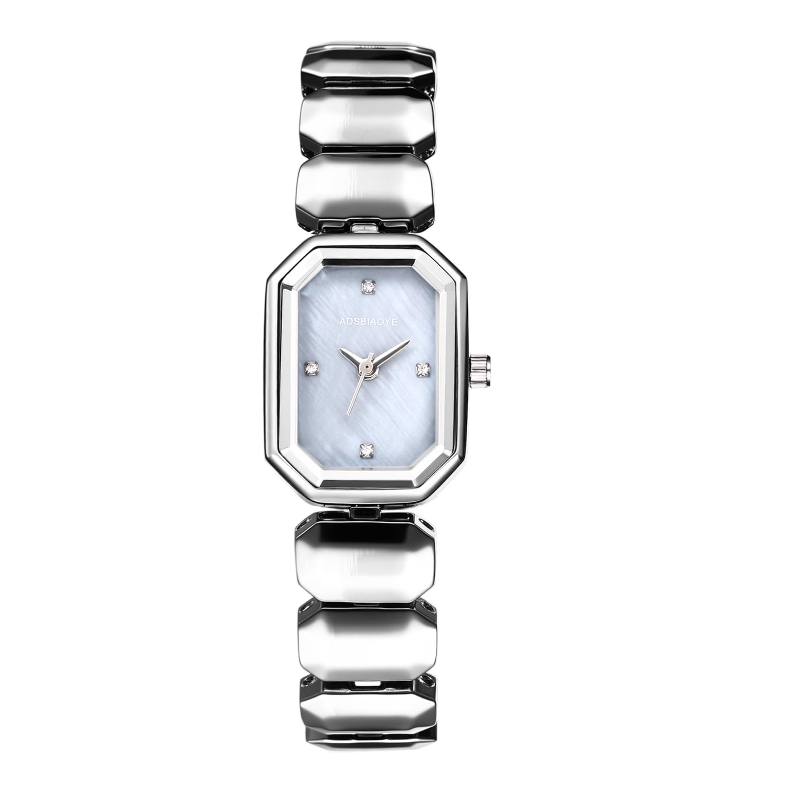Простые и стильные квадратные часы для женщин, серебристые.: Часы из нержавеющей стали, аналоговые, водонепроницаемые, симпатичные, стильные кварцевые, модный аксессуар - идеальный подарок