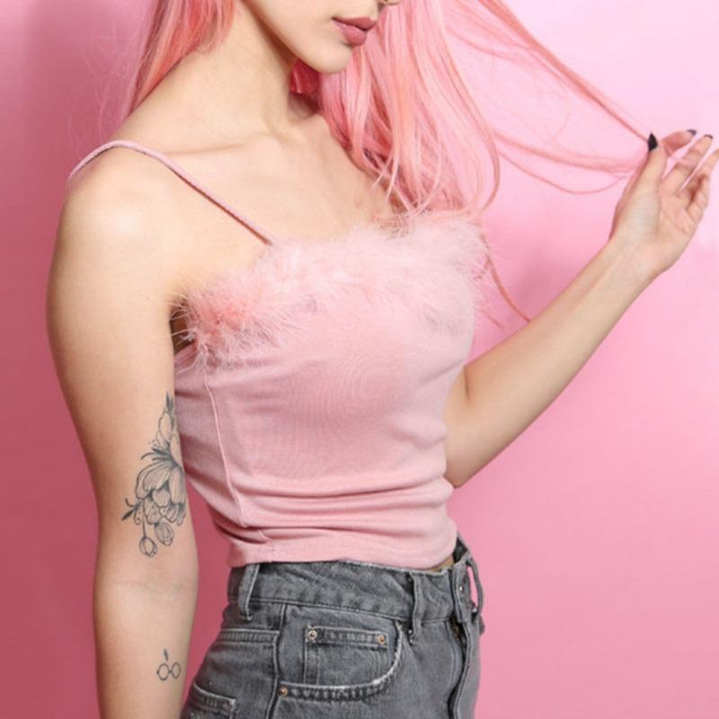 Fashion Elegant Slim Fit Plush Strapless Tanks Women's Camis Summer Sleeveless Backless Sexy Tank Tops Women Street Solid Office Lady Tank Vest 2540