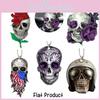 Car Acrylic Flat Interior Hanging Ornament Rose Skull Halloween Party Decoration