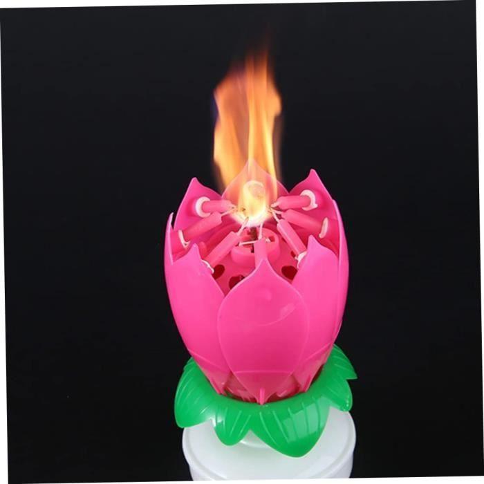 Lotus Geburtstagskerze - Partydekoration - 4 Stück - Musik - Rosa - Innen