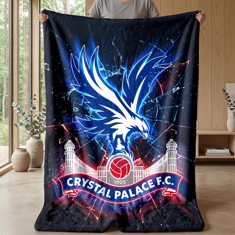 Couverture Flottante en Flanelle Imprimée Football Crystal Palace, Couverture Jetée Douce Chaude Légère pour Canapé Lit Camping