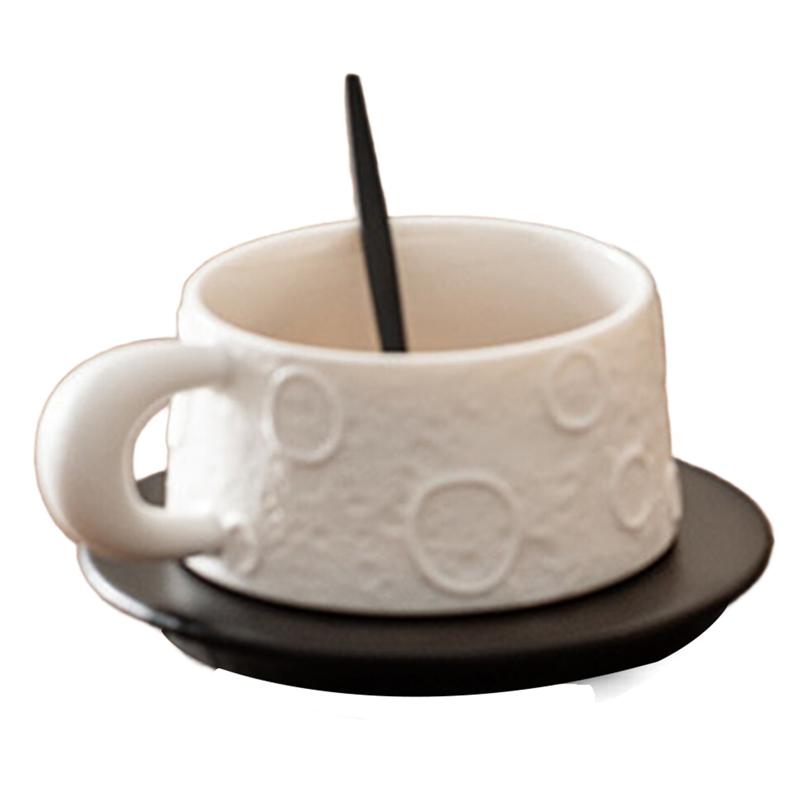 Japanese-Style Planet Coffee Cup Household Latte Simple Cup And Saucer Set Breakfast Milk Cup белый