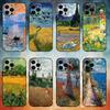Van Gogh Monet Oil Phone Case For iPhone 17,16,15,14,13,12,11 Plus,Pro Max,Soft Silicone Black Cover