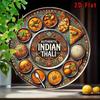Vintage Indian Thali Aluminum Metal Wall Art Rustic Traditional Food Decor