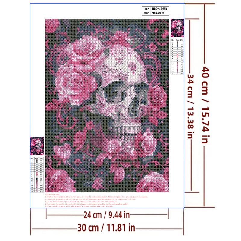 5d DIY Diamant Malerei Kreuzstich Schädel Rose Diamant Stickerei Mosaik voller Runde Bohrer Home Decor