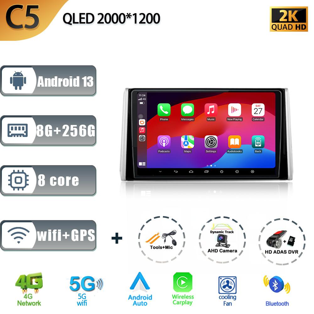 Wireless Carplay For Toyota RAV4 XA50 2018-2020 Audio Stereo Android 13 Car Radio Multimedia GPS Navigation WIFI 4G Auto Screen