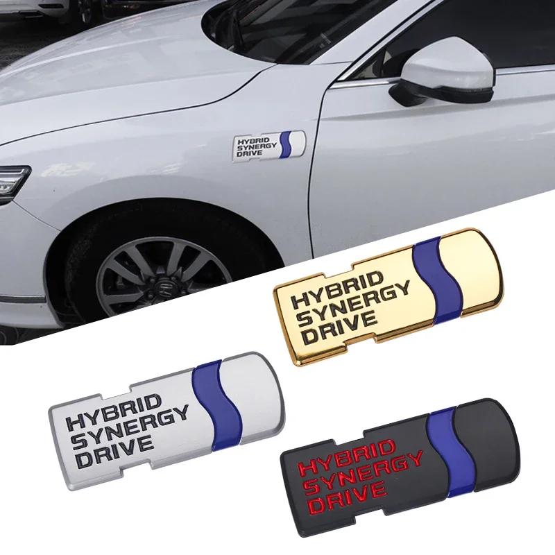3D Metal Black Chrome HYBRID Synergy Drive Logo Emblem Car Fender Badge Trunk Decal For Camry Auto Sticker Accessories