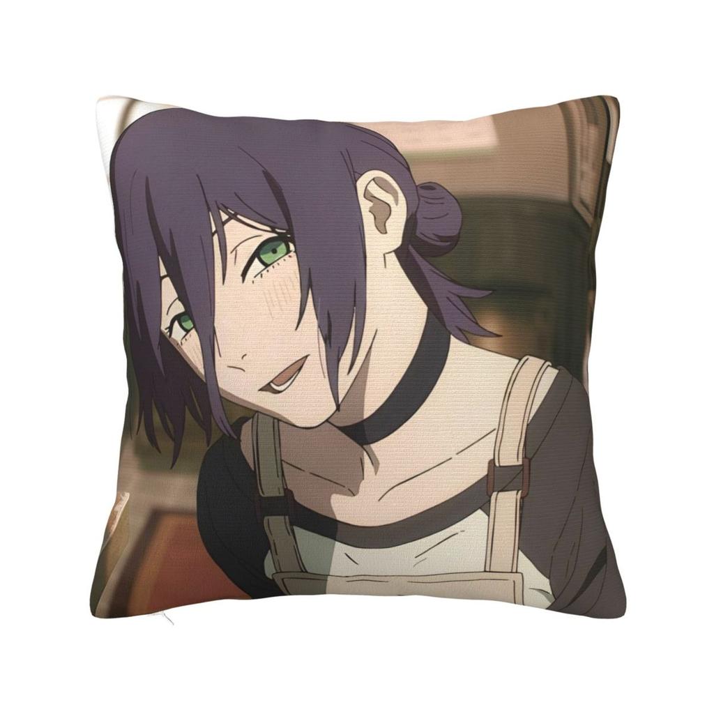 Chainsaw Man Reze Pillow Cases Makima Power Aki Denji Cushion Covers Novelty Throw Pillow Case Cover For Living Room 18"X18"