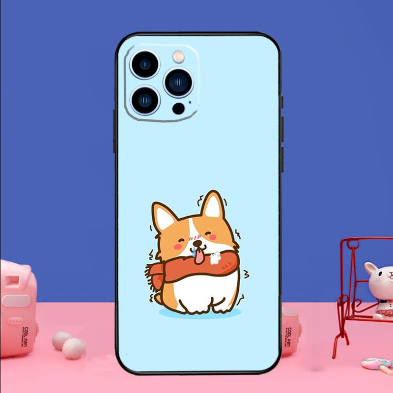 

Cute Corgi Dog Phone Case For iPhone 16 15 14 13 12 11 17 Pro Max Plus 12 13 mini 16e 17 Air Bumper Cover iPhone 14