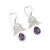 Natural Iolite Gemstone 925 Sterling Silver Designer Jewelry Handmade Drop/Dangle Earrings 1.84" For Anniversary Gift CE-23-11