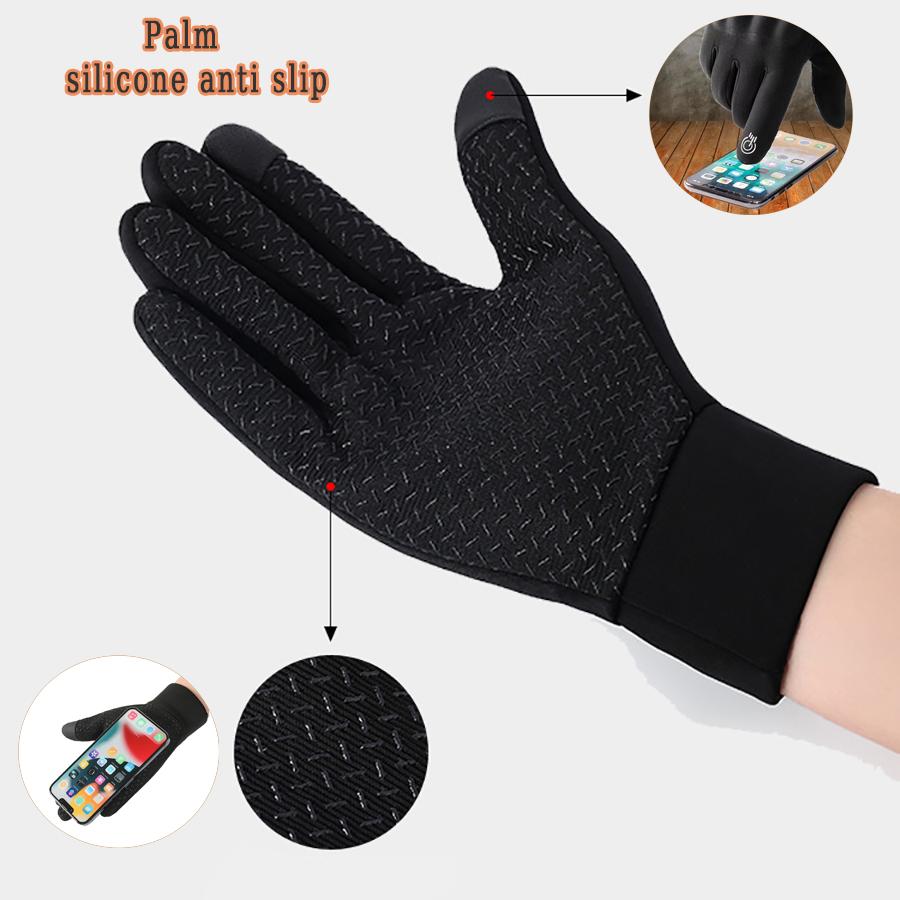 Waterproof Winter Gloves Warm All Finger Touch Screen For Cycling Outdoor Work Lightweight Thermal Running Gloves