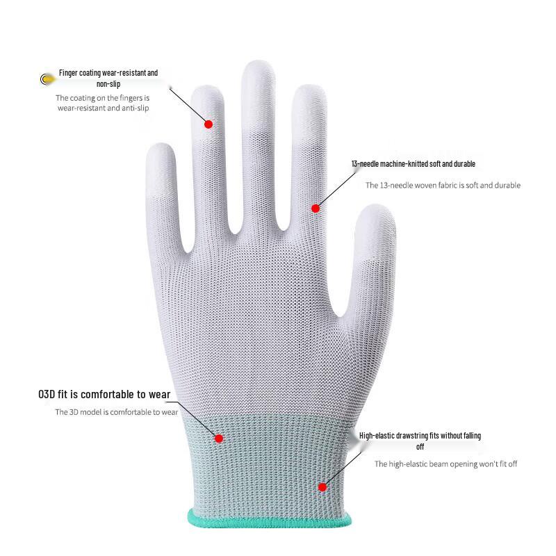 Fei Er Thin PU Coated Nylon Work Gloves