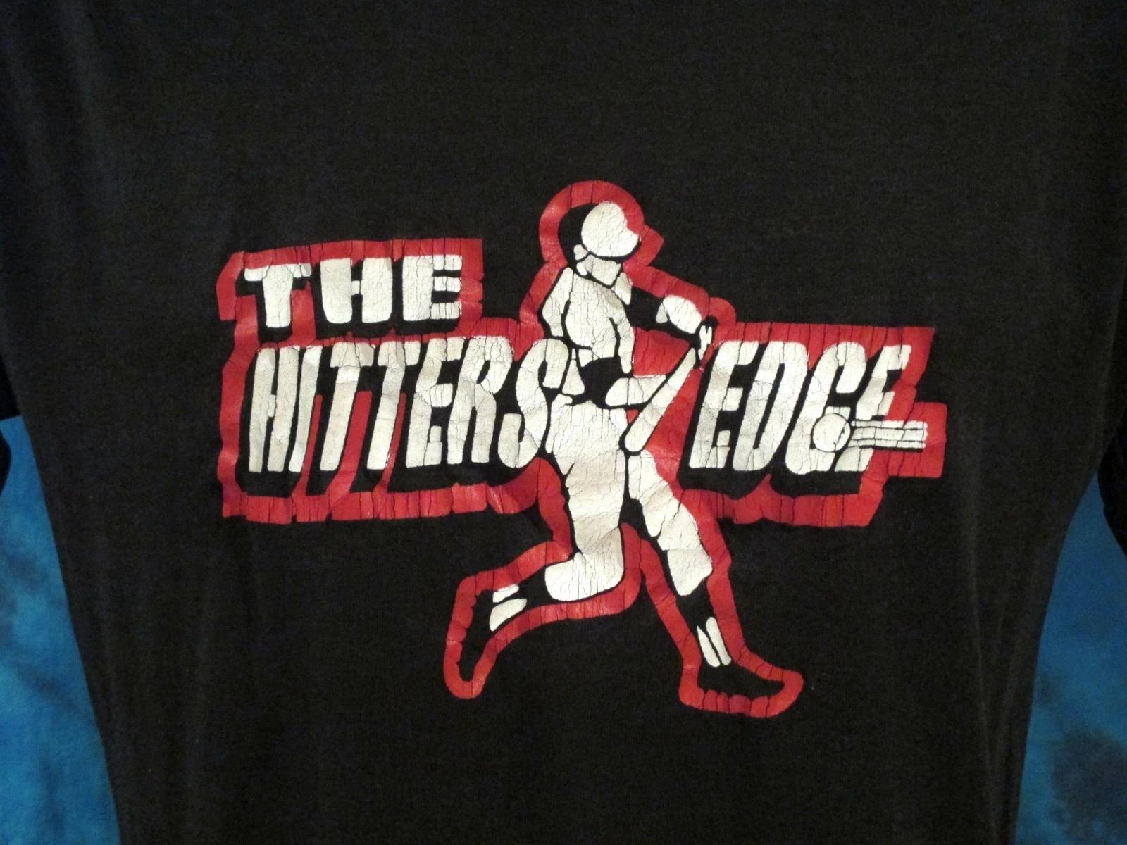 TRASHED vtg 80s THE HITTERS EDGE PAPER THIN T-Shirt MEDIUM single stitch M